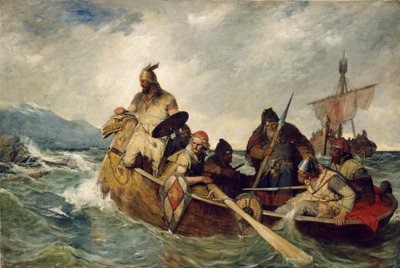 The Norwegians Land in Iceland, Year 872 by Oscar Wergeland